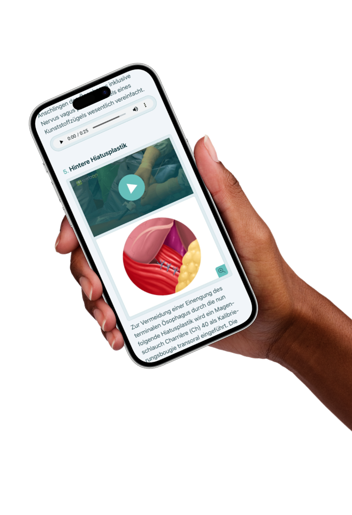 Eine weibliche Hand hält ein smartphone auf dem die website webop zu sehen ist.